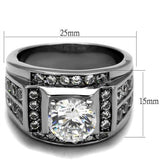 High polished (no plating) Stainless Steel Ring with AAA Grade CZ  in Clear