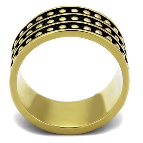 IP Gold(Ion Plating) Stainless Steel Ring with Epoxy  in Jet
