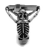 High polished (no plating) Stainless Steel Ring with Epoxy  in Jet