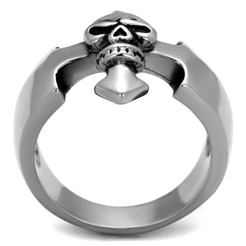High polished (no plating) Stainless Steel Ring with Epoxy  in Jet