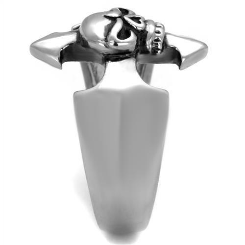 High polished (no plating) Stainless Steel Ring with Epoxy  in Jet