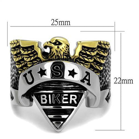 Two-Tone IP Gold (Ion Plating) Stainless Steel Ring with Epoxy  in Jet