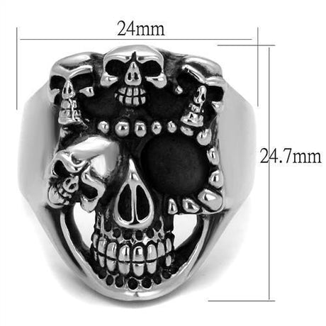 High polished (no plating) Stainless Steel Ring with Epoxy  in Jet