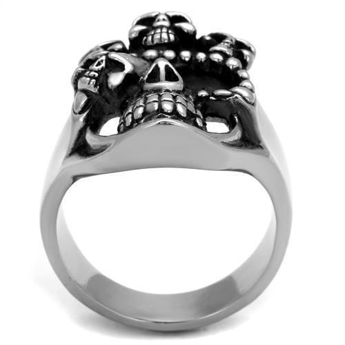 High polished (no plating) Stainless Steel Ring with Epoxy  in Jet