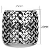 High polished (no plating) Stainless Steel Ring with Epoxy  in Jet