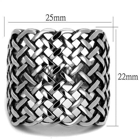 High polished (no plating) Stainless Steel Ring with Epoxy  in Jet