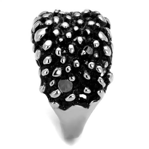 High polished (no plating) Stainless Steel Ring with Epoxy  in Jet