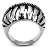 High polished (no plating) Stainless Steel Ring with Epoxy  in Jet
