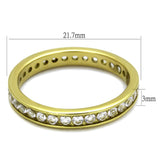 IP Gold(Ion Plating) Stainless Steel Ring with AAA Grade CZ  in Clear