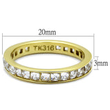IP Gold(Ion Plating) Stainless Steel Ring with AAA Grade CZ  in Clear