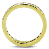 IP Gold(Ion Plating) Stainless Steel Ring with AAA Grade CZ  in Clear