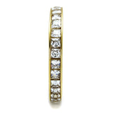 IP Gold(Ion Plating) Stainless Steel Ring with AAA Grade CZ  in Clear