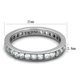 High polished (no plating) Stainless Steel Ring with AAA Grade CZ  in Clear