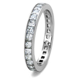 High polished (no plating) Stainless Steel Ring with AAA Grade CZ  in Clear