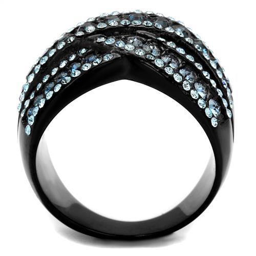 IP Black(Ion Plating) Stainless Steel Ring with Top Grade Crystal  in Montana