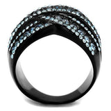 IP Black(Ion Plating) Stainless Steel Ring with Top Grade Crystal  in Montana