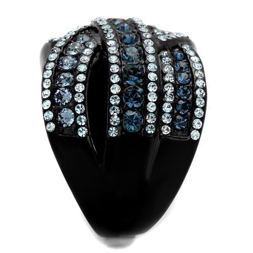 IP Black(Ion Plating) Stainless Steel Ring with Top Grade Crystal  in Montana