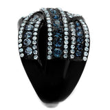 IP Black(Ion Plating) Stainless Steel Ring with Top Grade Crystal  in Montana