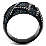 IP Black(Ion Plating) Stainless Steel Ring with Top Grade Crystal  in Montana