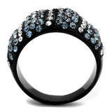 IP Black(Ion Plating) Stainless Steel Ring with Top Grade Crystal  in Montana