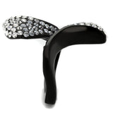 IP Black(Ion Plating) Stainless Steel Ring with Top Grade Crystal  in Montana