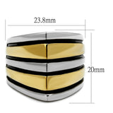 Two-Tone IP Gold (Ion Plating) Stainless Steel Ring with Epoxy  in Jet