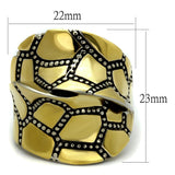 Two-Tone IP Gold (Ion Plating) Stainless Steel Ring with Epoxy  in Jet