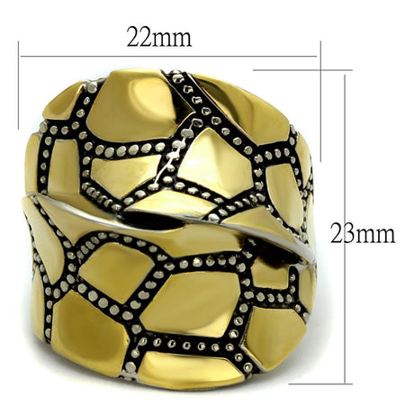 Two-Tone IP Gold (Ion Plating) Stainless Steel Ring with Epoxy  in Jet