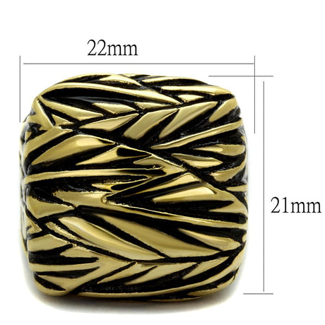 Two-Tone IP Gold (Ion Plating) Stainless Steel Ring with Epoxy  in Jet