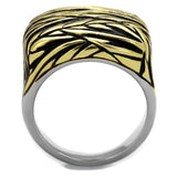 Two-Tone IP Gold (Ion Plating) Stainless Steel Ring with Epoxy  in Jet