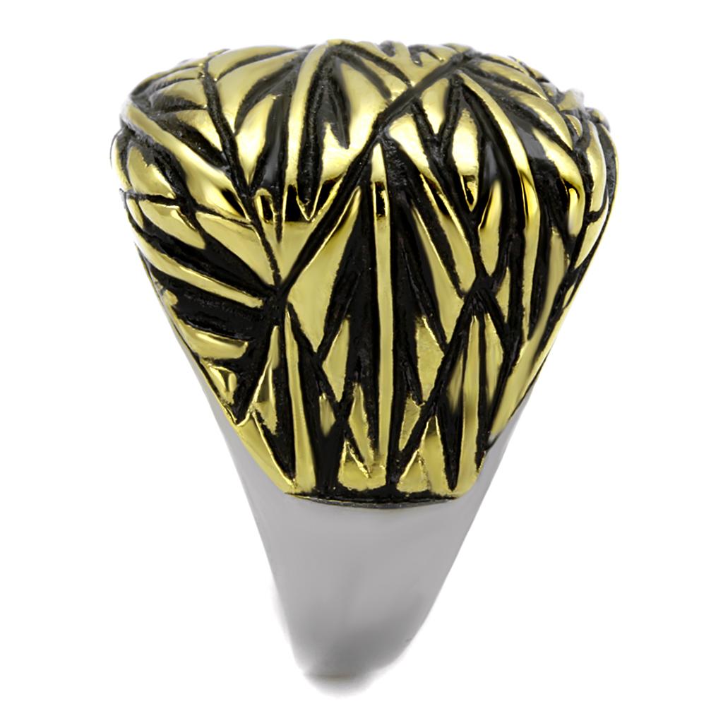 Two-Tone IP Gold (Ion Plating) Stainless Steel Ring with Epoxy  in Jet