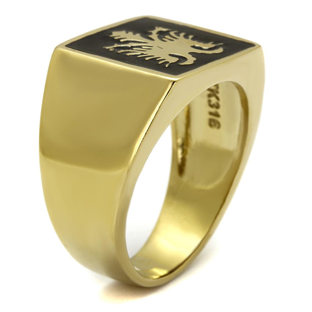 IP Gold(Ion Plating) Stainless Steel Ring with Epoxy  in Jet