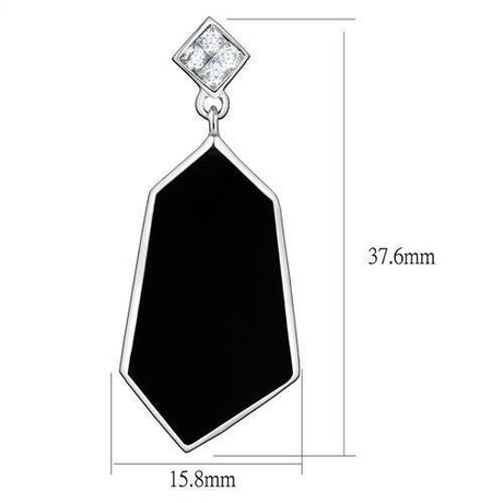 High polished (no plating) Stainless Steel Earrings with AAA Grade CZ  in Clear