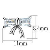 High polished (no plating) Stainless Steel Earrings with AAA Grade CZ  in Clear