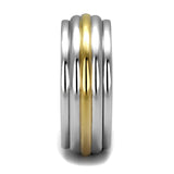 Two-Tone IP Gold (Ion Plating) Stainless Steel Ring with No Stone