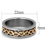 Two-Tone IP Rose Gold Stainless Steel Ring with No Stone