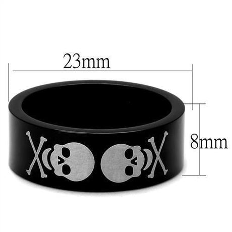 Two-Tone IP Black Stainless Steel Ring with No Stone
