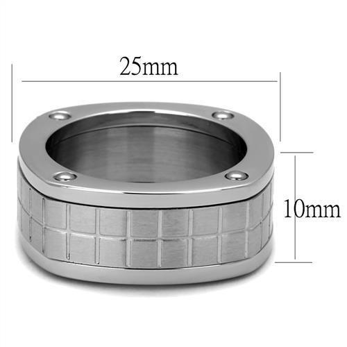 High polished (no plating) Stainless Steel Ring with No Stone