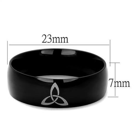Two-Tone IP Black Stainless Steel Ring with No Stone