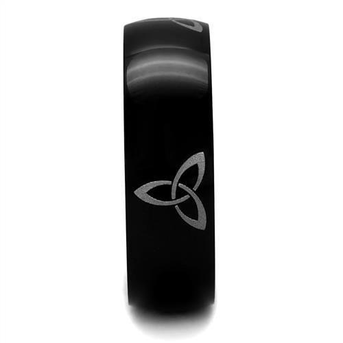 Two-Tone IP Black Stainless Steel Ring with No Stone