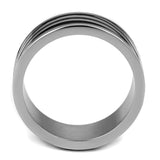 High polished (no plating) Stainless Steel Ring with Epoxy  in Jet