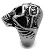 Antique Silver Stainless Steel Ring with Epoxy  in Jet