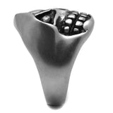 Antique Silver Stainless Steel Ring with Epoxy  in Jet
