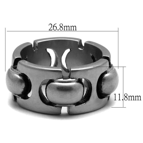 Antique Silver Stainless Steel Ring with Epoxy  in Jet
