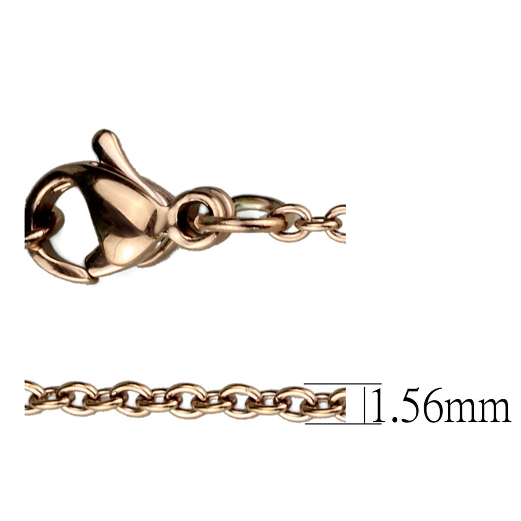 IP Rose Gold(Ion Plating) Stainless Steel Chain with No Stone