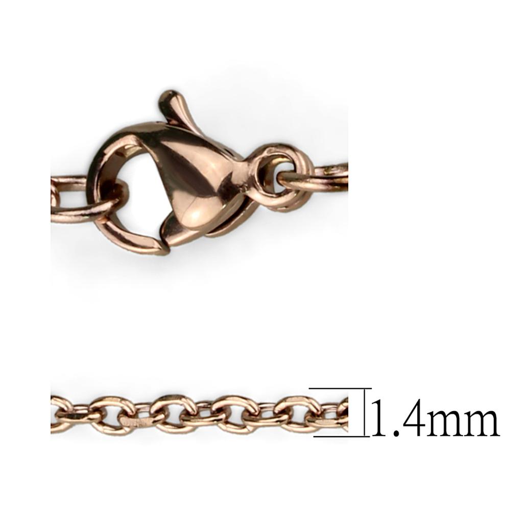 IP Rose Gold(Ion Plating) Stainless Steel Chain with No Stone