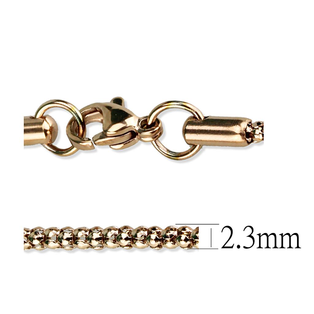 IP Rose Gold(Ion Plating) Stainless Steel Chain with No Stone