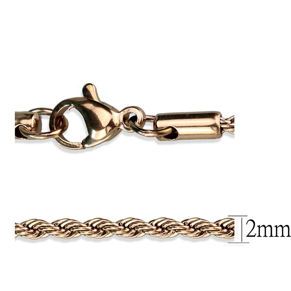 IP Rose Gold(Ion Plating) Stainless Steel Chain with No Stone
