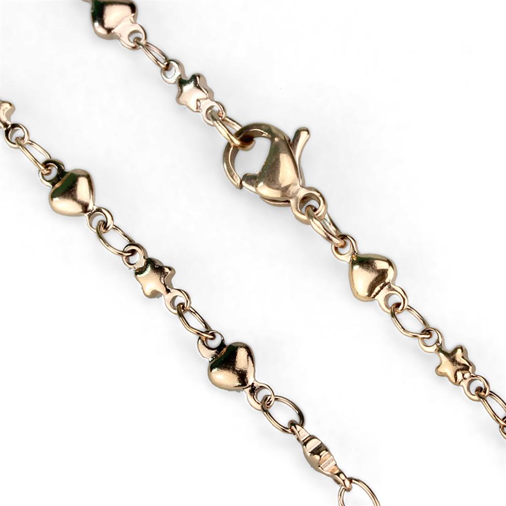 IP Rose Gold(Ion Plating) Stainless Steel Chain with No Stone