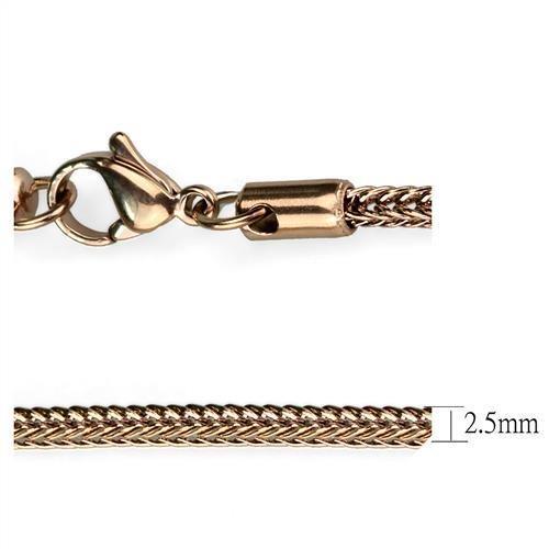 IP Rose Gold(Ion Plating) Stainless Steel Chain with No Stone